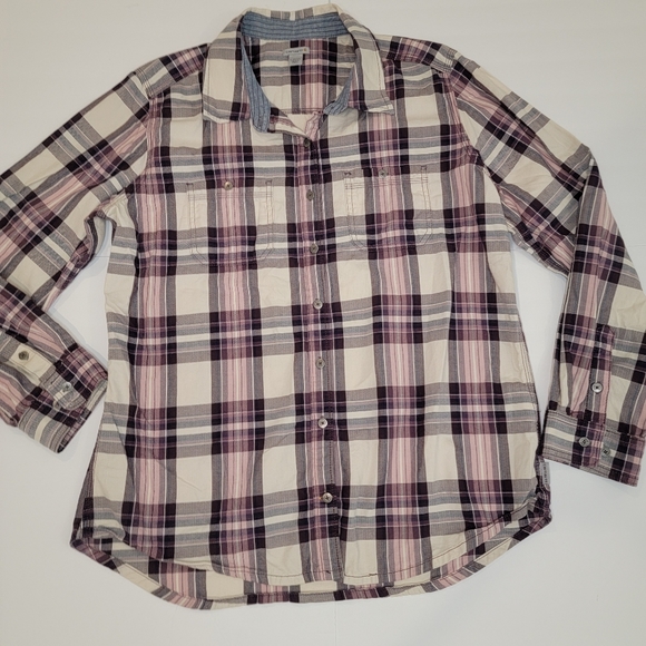 Carhartt 102262 Women's Dodson Long Sleeve Plaid Shirt Size Large 12-14 Oversize - Picture 2 of 14
